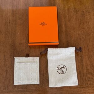 Hermes Orange Box with Cream Pouch & Necklace Holder
